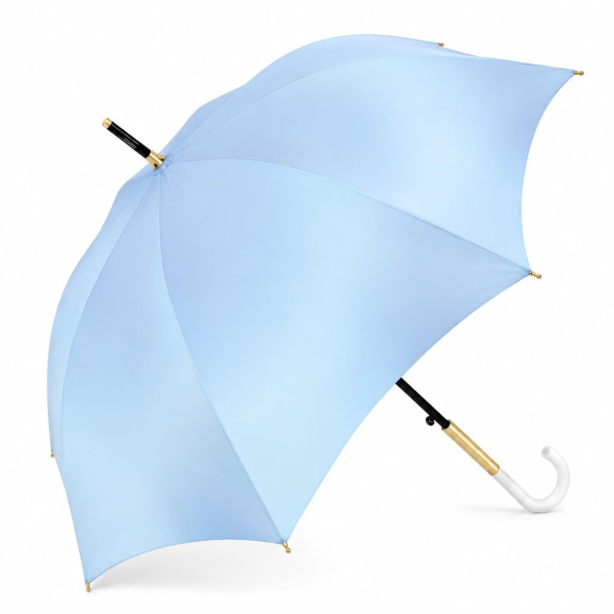 Milky Tone Long Umbrella Windproof Stylish Rain Umbrella with Curved Handle Premium Pastel Gradient Design One-Touch Auto Open Lightweight Design for Daily Carry UV Coated Waterproof Protection-picture-46