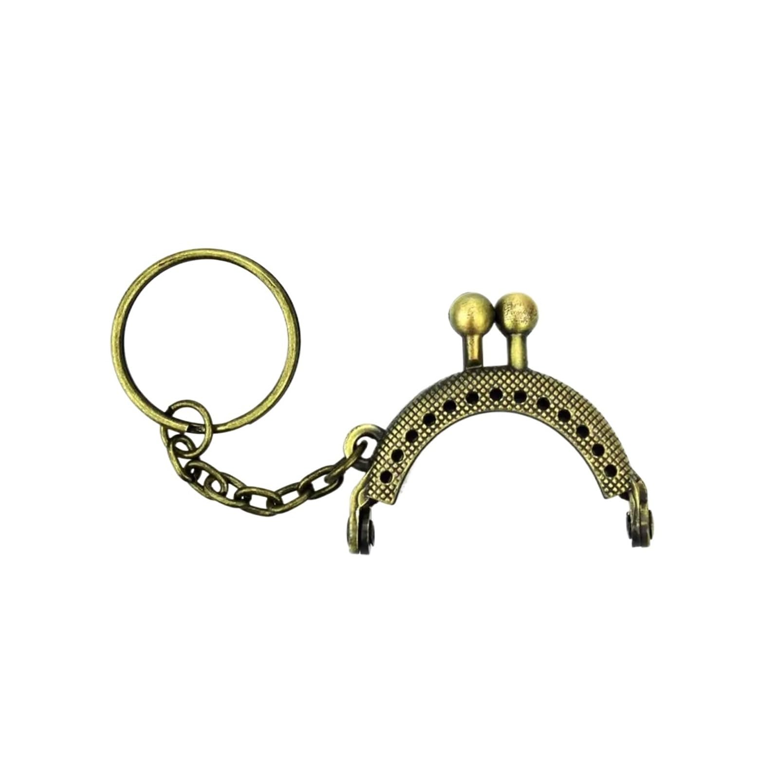 PVUVTNAHW 20Pcs 4cm Bronze/Silver/Golden/GunBlack Half Round Metal Purse Frame Kiss Clasp Lock With Key Ring Bag Accessories(Antique bronze)