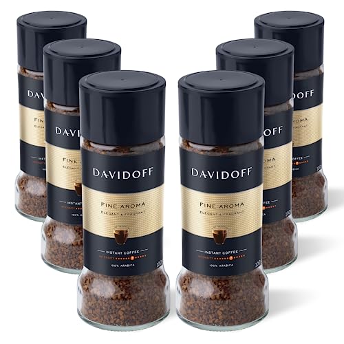 Image of Davidoff Fine Aroma Instant Coffee 7 /12 Intensity - 100% Arabica, 100G, Granule, Glass Bottle - Pack Of 6