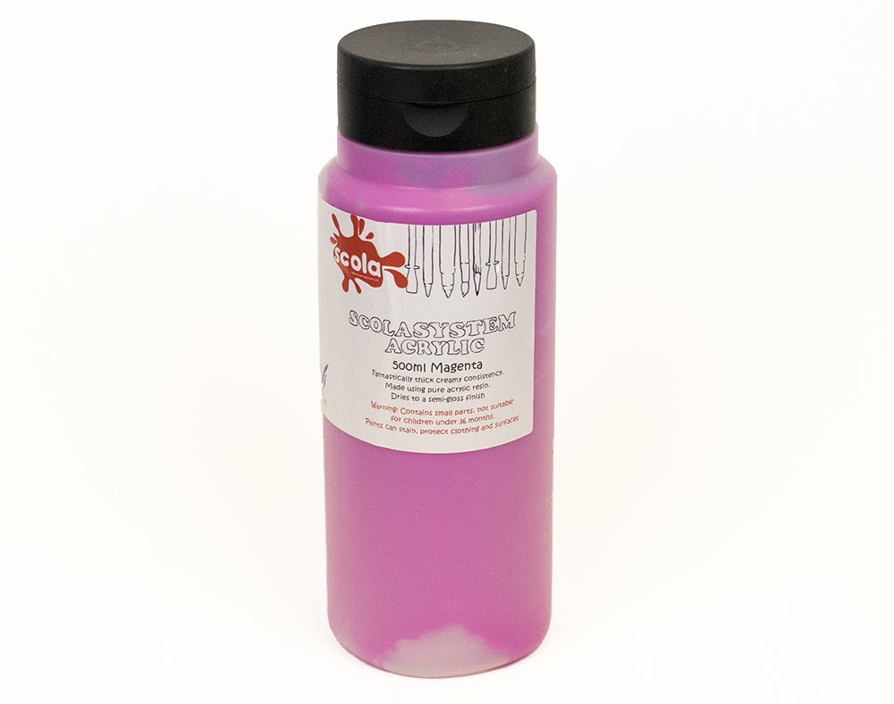 scola 500ml System Magenta Pure Acrylic Artist Paint
