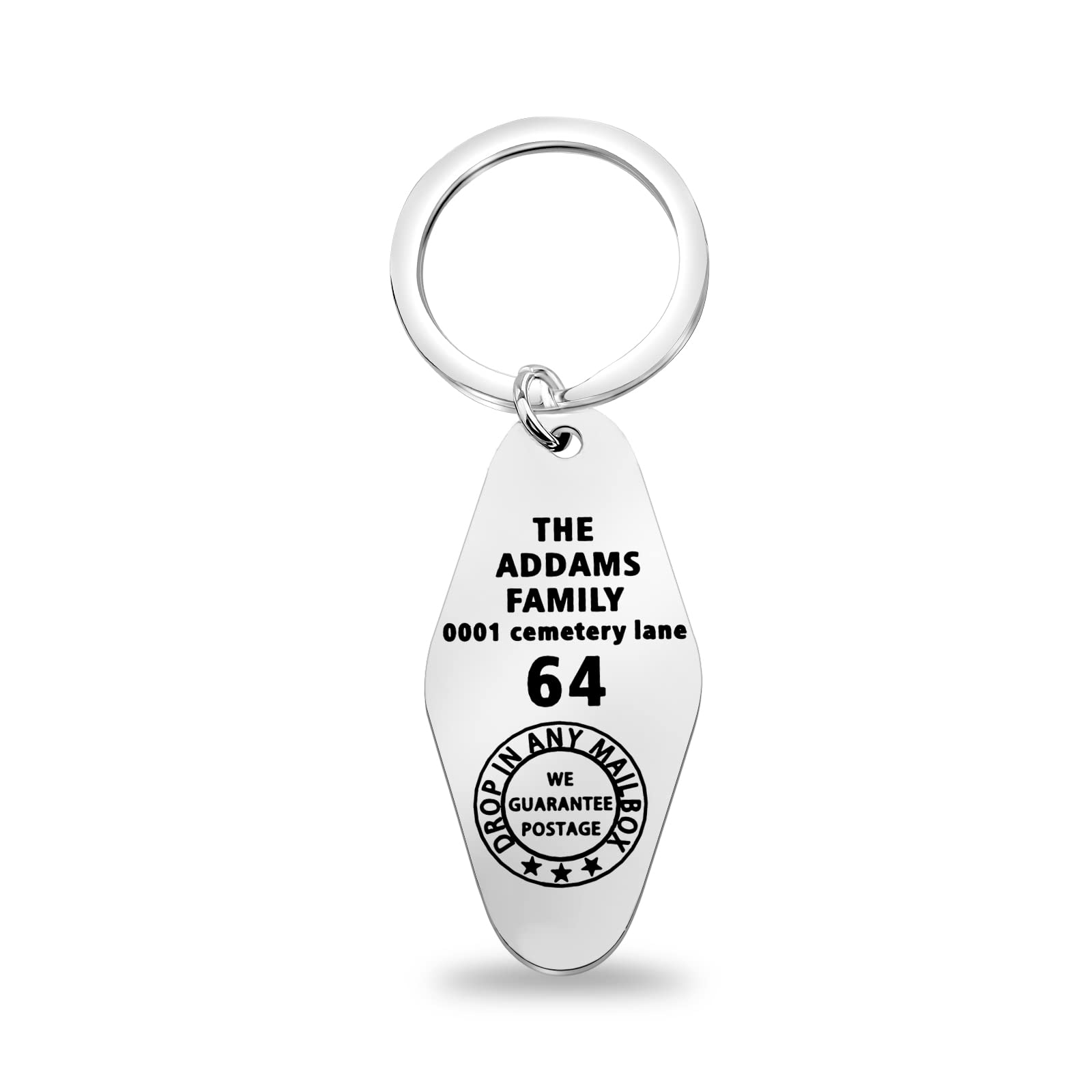 FOTAP Ad Family Mansion Motel Key Ring Musical Theatre Gift Goth Dark Horror Lovers Gifts (Ad Family 64 key)