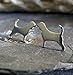 Beagle Dog Stud Earrings Polished Sterling Silver Handmade in USA