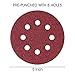 Miady 5-Inch 8-Hole Hook and Loop Sanding Discs 70PCS, 40/80/120/240/320/600/800 Assorted Grits Sandpaper for Aluminum - Pack of 70