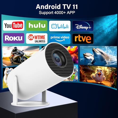 Mini Projector, Compatible with 4K 1080P Portable Projector with Dual Band WIFI6 5G Wireless 5.0 Bluetooth Android 11, 160 ANSI Lumens, 180° Rotation, Auto Keystone Correction, Projector 2 51sGZHt6Z8L