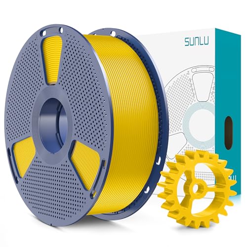 Image of SUNLU PLA+2.0 3D Printer Filament, Upgrade PLA+ Filament 1.75mm, Tougher and Stronger, Neatly Wound Filament, Dimensional Accuracy + /-0.02mm, 1KG Spool(2.2lbs), Vivid Yellow