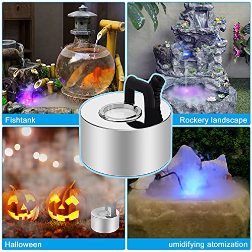 Fitnate 350Ml/H Mist Maker Metal Fogger Atomizer For Water Fountain Pond Pot Rockery Sink, With Removable Splash Guard,Atomized Disc And Changing Tools #TOP5