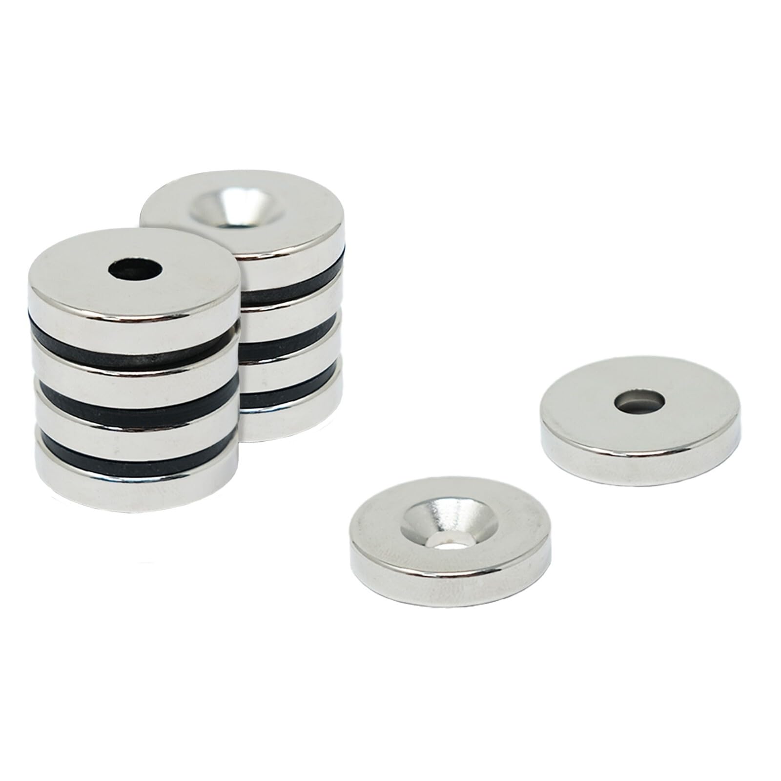 N42 Neodymium Countersunk Magnet for Arts, Crafts, Model Making, DIY, Hobbies, Office and Home - 25mm dia x 5mm thick x 6.0mm c/sink - 11.2kg Pull - North