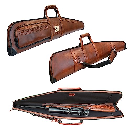 Hunting Rifle Bag - Canvas Leather Shotgun Case - Handmade Rigid Case For Disassembled Shotguns For Hunter - Browning Pouch Floating Shotgun Cases - Browning Hard Case Shotguns ‎Fz-7 (43.3X9.5) #TOP1