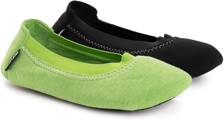 Muk Luks Womens 2 Pair Travel Ballerina Slipper Set