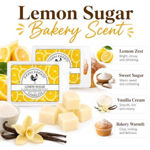 Image of Lemon Sugar Wax Melts 2 Pack, Limoncello-Inspired Lemon Scented Soy Wax Cubes for Warmers
