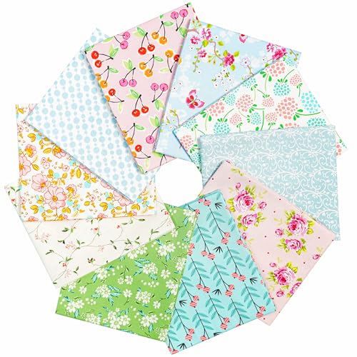 Craftido 10 Stück 18”x21” (46x53 cm) Fat Quarters Stoffpakete - Mittleres Gewicht 145g - 100% Baumwollstoff für Quilten, Nähen, Patchwork, DIY und handgefertigte Bastelarbeiten - Sweet