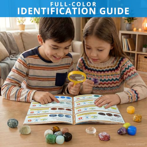 Image of PIBEX Gemstone Collection Kit, 16 Gems & Crystals, Approx. 1-Inch / 2-3 cm