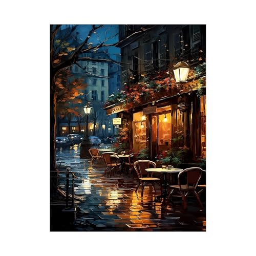 Litinliv Pintar por Numeros Adultos, DIY Pintura por Números con Pinceles, Pigmento Acrílico, Kit de Pintura Al Óleo de Lienzo, Sin Marco de 40 × 50 cm, Cuadros para Pintar por Numeros