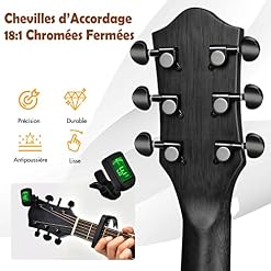GOPLUS Guitare Acoustique avec Chevilles de Réglage Entièrement Fermées, Guitare Folk avec Cordes Douces au Toucher… - Les Beatles, Paul McCartney, John Lennon, RIngo Starr, George Harrison GOPLUS Guitare Acoustique avec Chevilles de Réglage Entièrement Fermées, Guitare Folk avec Cordes Douces au Toucher… – Image 3