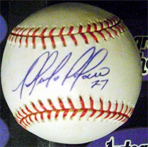 Placido Polanco autographed baseball (OMLB Phils Cards Tiger All Star 67)