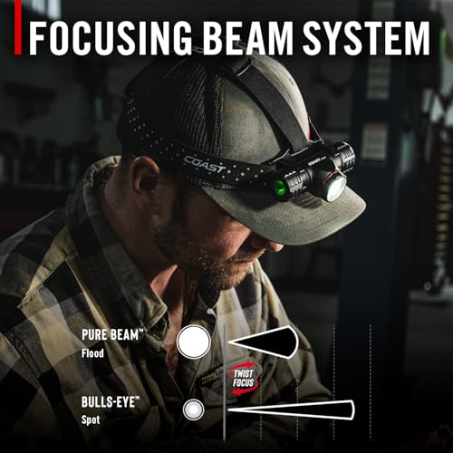 Coast® XPH34R 2075 Lumen USB-C Rechargeable-Dual Power LED Headlamp withPURE Beam® Twist Focus™ and Magnetic Base - Image 6