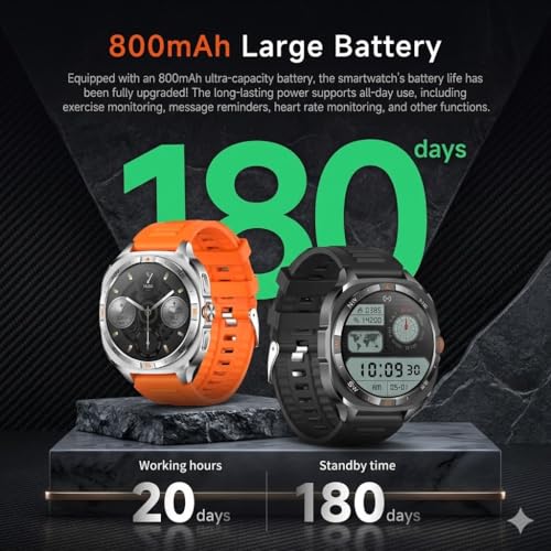 Image of Shyenah G400 Sports & Adventure GPS Tracking Smartwatch-1.46 HD | Military Design | Compass, Altimeter & Barometer | HR & SpO2 Monitoring | Bluetooth Calling | Video Watchface | 800mAh (Black)