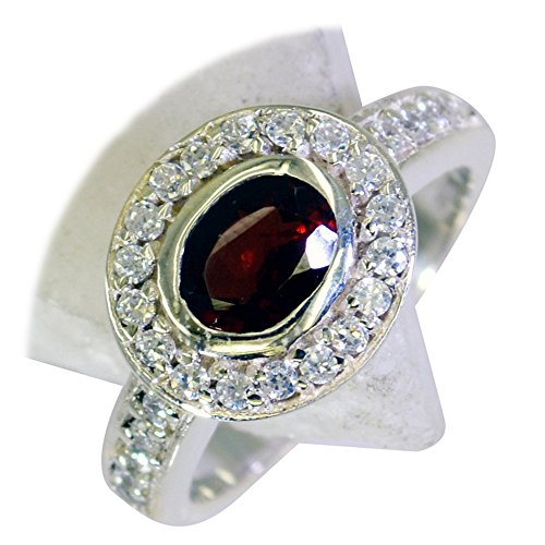 Bague grenat véritable argent ovale taille H pour remplacer les bijoux ternes - 6