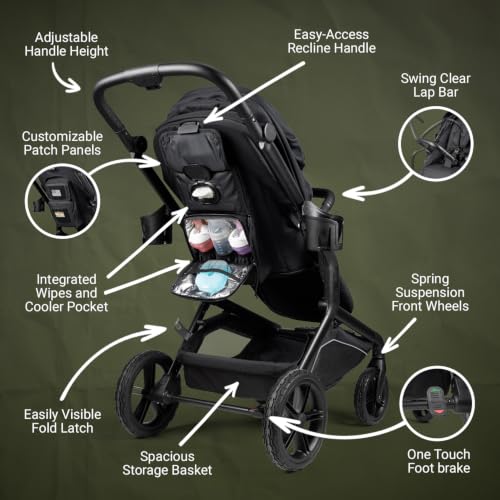 Image of Tactical Baby Gear S-1 Stroller - All-Terrain, Rugged Lightweight Design, Adjustable Canopy, Basket Storage, Infant & Toddler Compatible