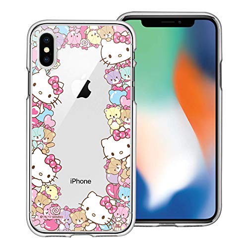 WiLLBee Compatible with iPhone Xs/iPhone X Case Hello Kitty Cute Clear TPU Soft Jelly Cover - Border Hello Kitty
