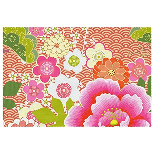 Sets de table fleurs de cerisier antidérapants et thermorésistants - 2
