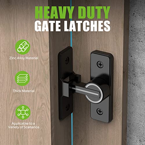 Image of Barn Door Lock Hardware, 90 Degree Heavy Duty Gate Latches Flip Latch Safety Door Bolt Latch Lock, Barn Sliding Door Latch Lock Suitable for Garden, Bathroom, Outdoor, Garage, Window