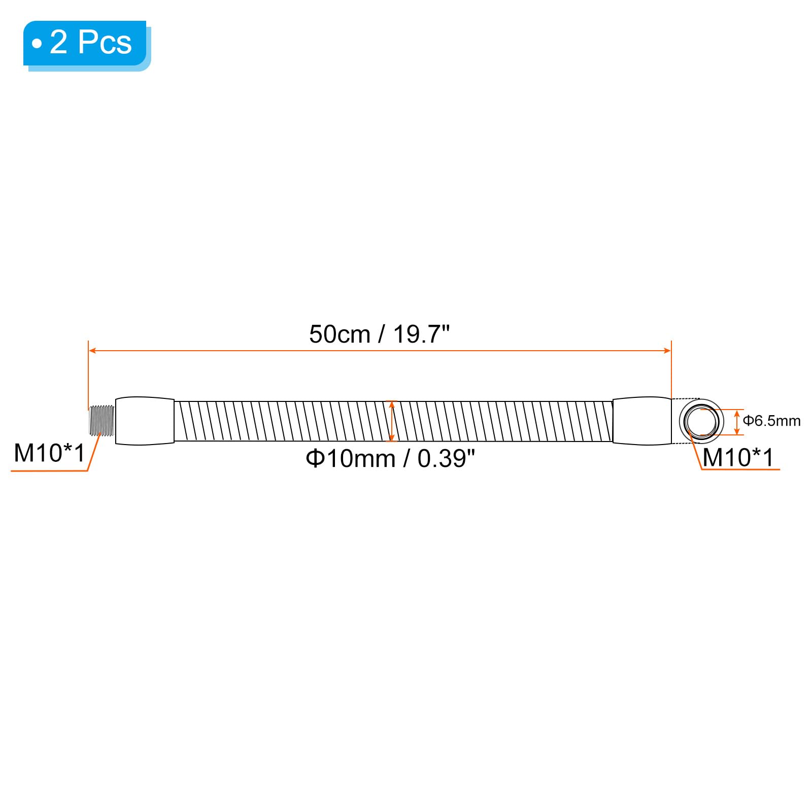 PATIKIL 19.7" Universal Gooseneck Hose - Image 2