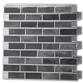 Art3d 10-Sheet Kitchen Backsplash Tiles Peel and Stick, Self Adhesive Wall Tile Sticker for Kitchen Island Bathroom Laundry Room RV Renter 12" x 12" - Smoky Black