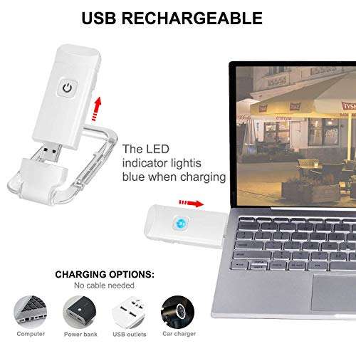 Image of LUXSWAY USB Rechargeable Book Light for Reading,Small Book Reading Lights in Bed,Clip On Bookmark Kids Lights for Bed,Brightness Adjustable for Eye Care,2 4000K and 2 1550K LEDs for Bookworms