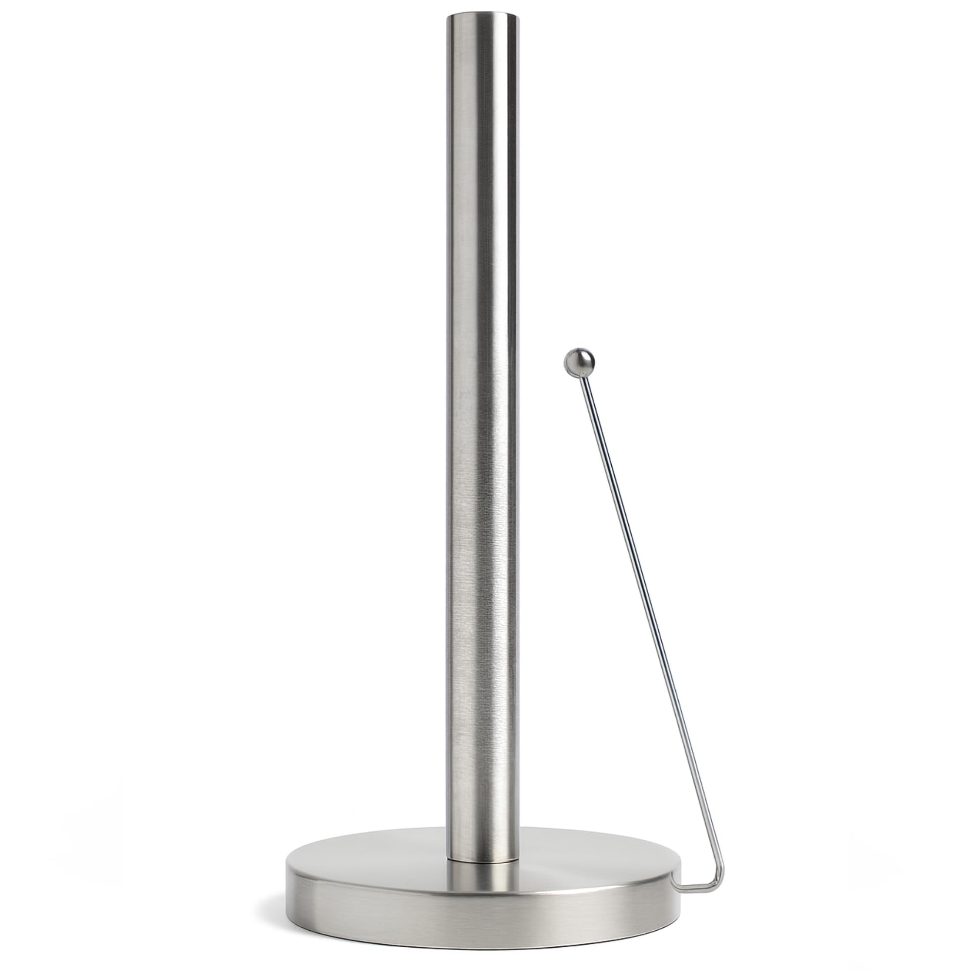 Minismus Anti-Roll Arm Paper Holder - Sturdy No Drilling - Modern Kitchen Paper Stand for Standard Rolls (Stainless Steel)