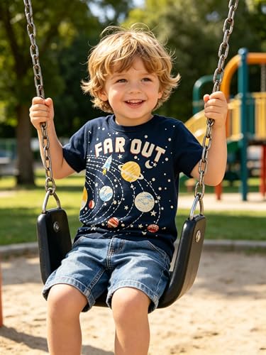 Image of AIWUHE Toddler T Shirts Cotton Summer Tshirts Boys Girls Short Sleeve Tee Tops Casual Graphic Clothes Crew Neck Shirts 2-6Y