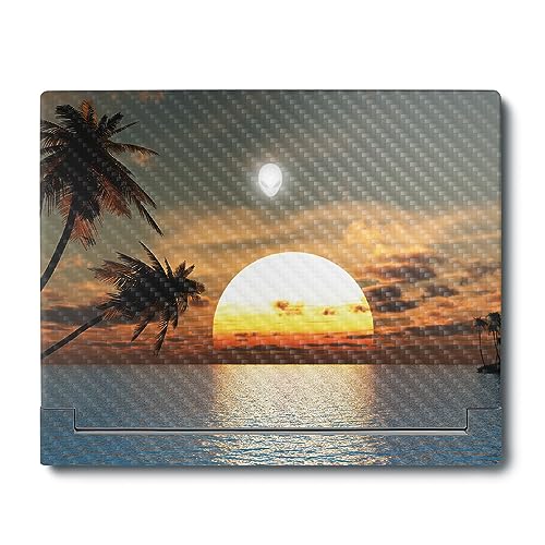 Image of MightySkins Carbon Fiber Skin Compatible with Alienware X16 R1 (2023) Full Wrap Kit - Tropical Sunset | Protective, Durable Textured Carbon Fiber Finish | Easy to Apply | Made in The USA