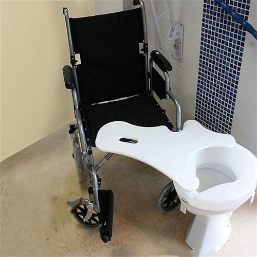 Tavola di trasferimento WC con fori per le mani e supporto per sedile per anziani e disabili, supporta fino a 182 kg