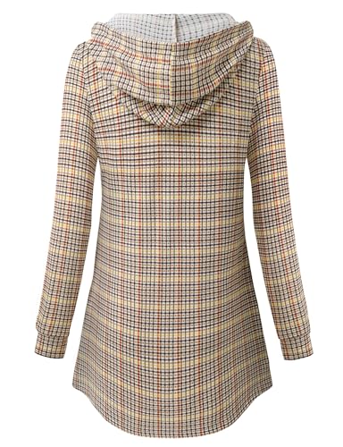 Lotusmile Women's Long Sleeve Hooded Tunic Tops Button Swing Pullover Hoodie Sweatshirts3