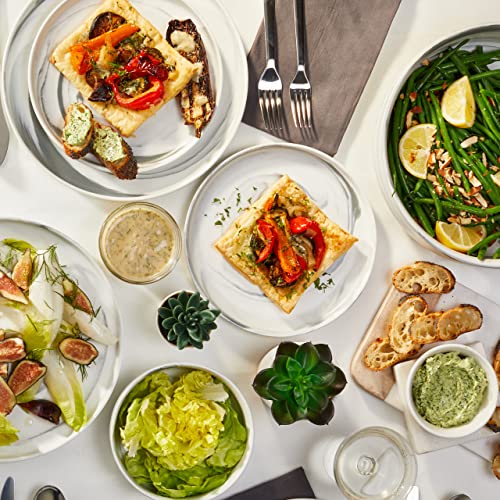 Stone Lain Marble Porcelain Dinnerware Set, 32 Piece Service For 8, Matte Gray #TOP2