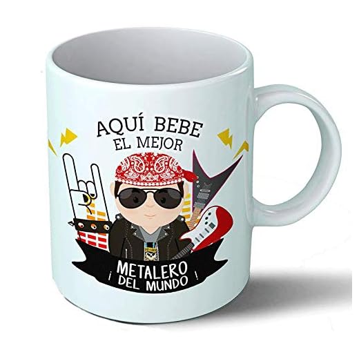 Planetacase - Taza Metalero - Regalo Original - Cerámica Alta Resistencia 330 mL - Apta Microondas y Lavavajillas - Ideal Música y Músicos, Metalero