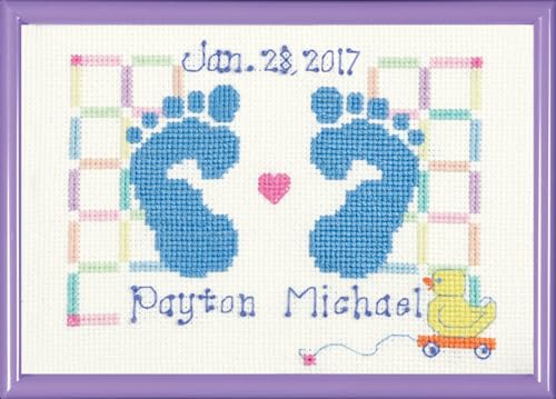 Janlynn Corp. Baby Feet Birth Announcement Counted Cross Stitch Kit