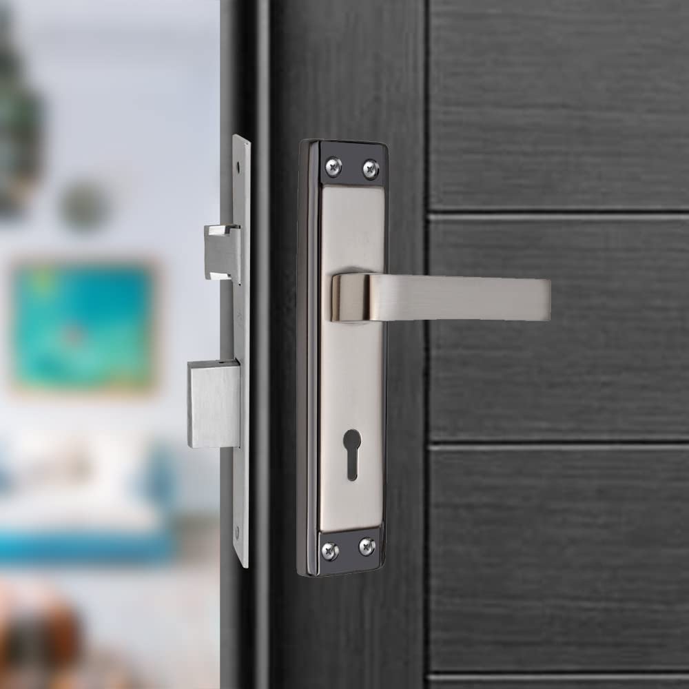 Ztxon Heavy Duty Mortise Door Lock for Bedroom, Living Room, Main Door, Black Silver Finish with All Screw and Cram | 3 Keys | 6 Lever Double Stage Lockset (LSDS65 + S207MBS) (B0BD8WJRDR) Amazon Price History, Amazon Price Tracker