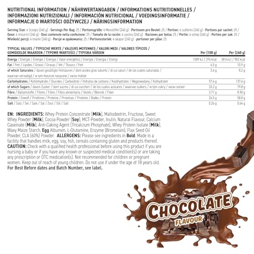 Applied Nutrition Original Critical Mass - Weight Gainer with MCT Powder, High Calorie Protein Powder Mass Gainer (6kg - 25 Servings) (Chocolate) - Image 4