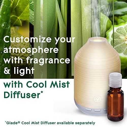 Glade Aromatherapy Essential Oil Diffuser Refill, Cool Mist Aromatherapy Diffuser& Air Freshener for Home, Calm Mind with Bergamot& Lemongrass Scent, 17.4 ml