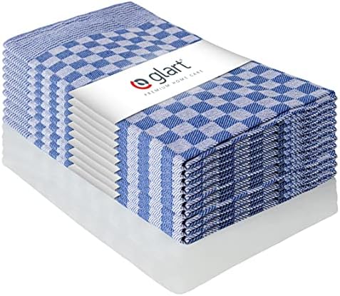 Glart Kitchen Towels, Pack of 10 Black & White Tea Towels, 50 x 70 cm, 100 Percent Cotton, High-Absorbent Kitchen Cloths