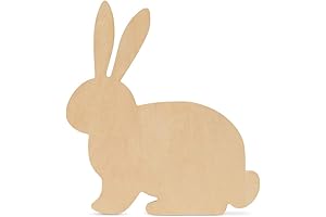 Large Bunny Cutout Wood, Unfinished 12" x 10" for Easter Crafts