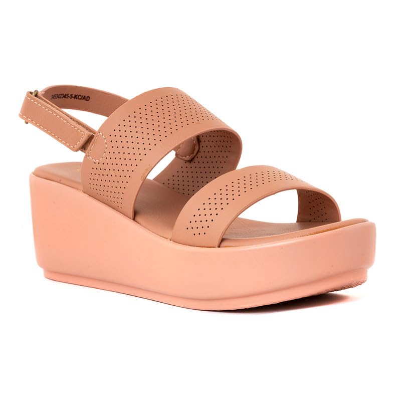 Khadims Sharon Pink Wedge Heel Sandal for Women (3453425) (B0CHMRF2F6) Amazon Price History, Amazon Price Tracker
