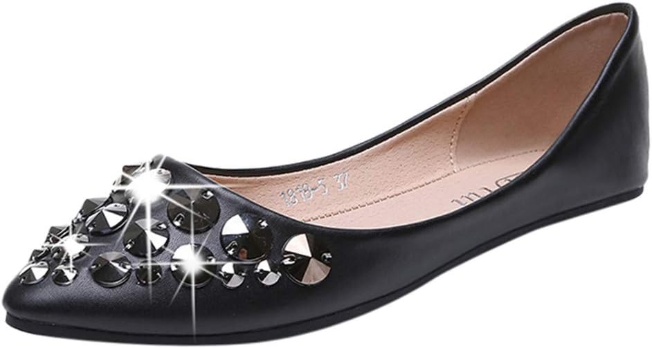 iLPM5 Womens Shoes, Ladies Fashion Pointed Toe Causal Crystal Single Shoes Loafers Summer Flat Shoes for Women 2019 New Shoes Ladies
