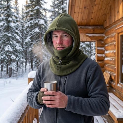 Winter Fleece Balaclava Hood Unisex Fleece Warm Thermal Skiing Mask Hat - image 3