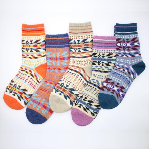 Image of Wool Socks for Women, Cozy Thermal Fall Winter Hiking Alpaca Warm Think Knit Comfy Crew Calf Socks