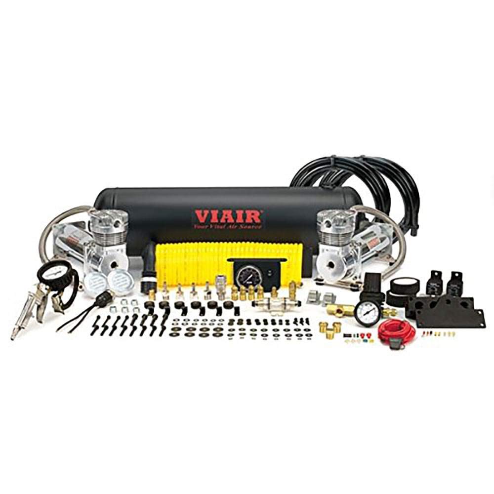 VIAIR 20022 Dual Stealth Black 480C Onboard Air System (200 Psi, 3.53 CFM, 40 Amp, 12V, 2.5 gal. Tank)