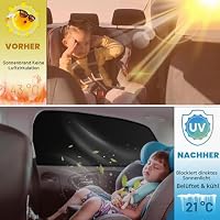 Universal Sonnenschutz Auto Seitenscheibe Magnetischer Schwarz - 4 Stück – Ansicht 2