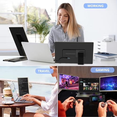 Image of 15.6 inch Laptop Screen Extender, FHD 1080P IPS Triple Monitor Extender, Detachable Portable Monitor for Laptop 13-17.3 inch,Plug-Play Portable Screen Compatible with MacOS /Windows /Phone