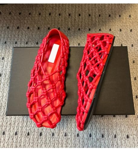 Jelly Mesh Ballet Flats for Women Wide Woven Jesus Sandals Slip on House Slippers Breathable Hollow Out Beach Slides Lightweight No Slip Sole Comfort Dressy Water Shoes Summer Pool Party Vacation3